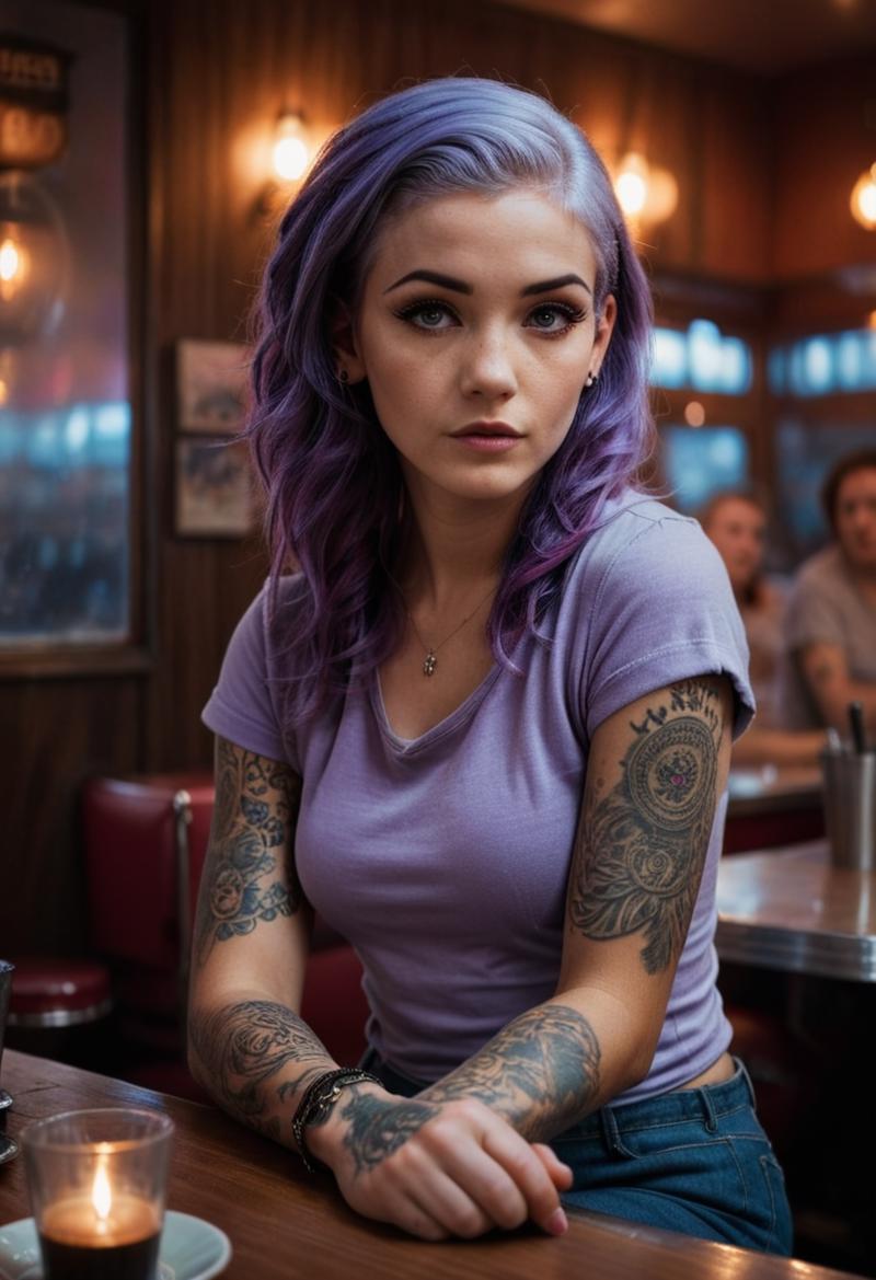 02405-223449428-moody ethereal photography photo of a young woman with purple hair, cute t-shirt, textured skin, goosebumps, tattoos on her arms.png